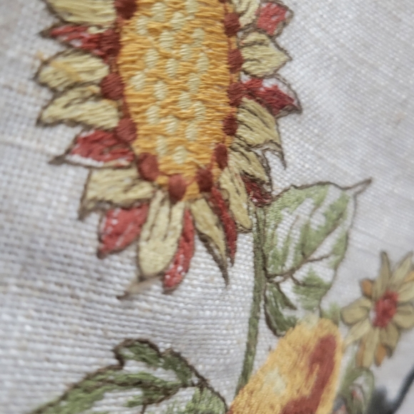 Set of 2 Farmers Market Autumn Harvest Fall accent pillow covers, embroidered - Picture 5 of 10